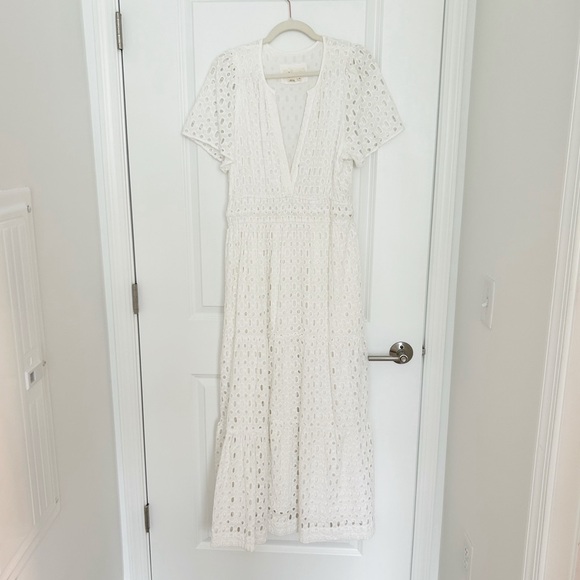 Anthropologie Maeve Somerset Eyelet Maxi Dress in Ivory - Picture 2 of 6